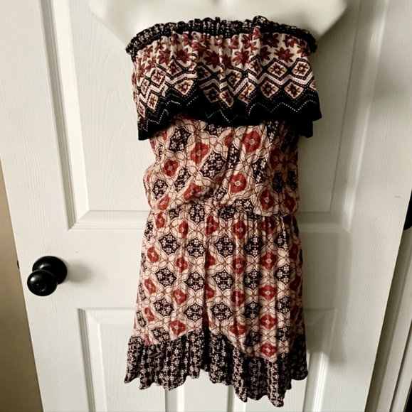 Aeropostale Black Cream MINI Off The Shoulders Sundress Women's Medium M EUC - Picture 11 of 16